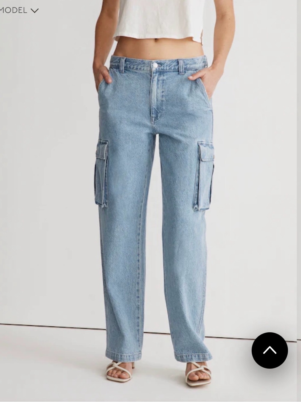 Madewell size 25 Light Blue Cargo Denim Jeans - Women NWT